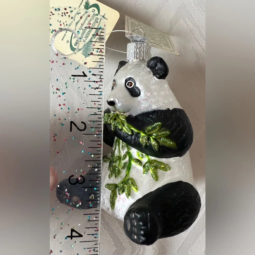 VTG Old World Christmas 2003 Panda Bear Christmas Holiday Ornament New